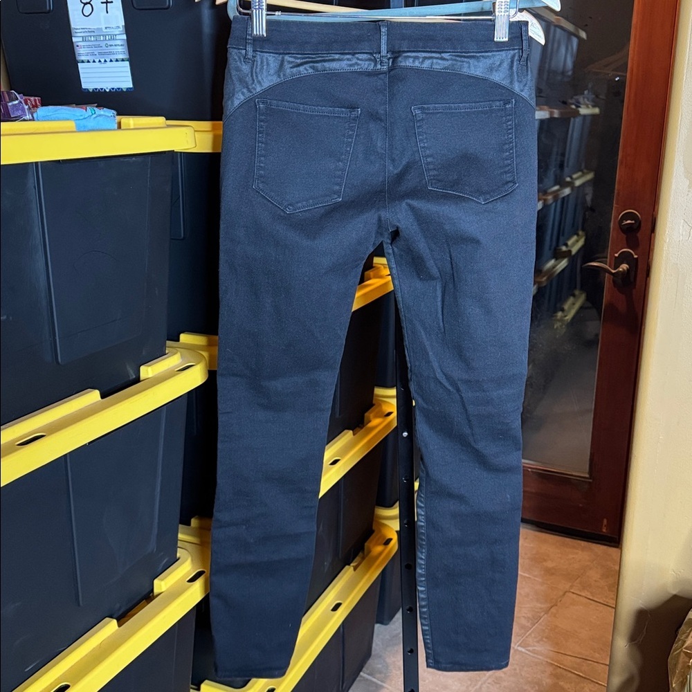 3x1 Black Coated Skinny Jeans Size 27 W1 Zip Detail Made in USA High Rise Slim - Picture 9 of 13
